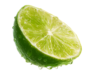 A slice of lime with a transparent background.