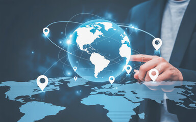 Global connection digital illustration global network