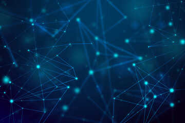 Abstract network connection graphic design for technology background. A captivating abstract graphic showcases a complex network of interconnected lines and points.