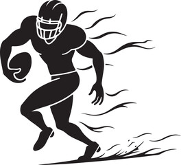 Fototapeta premium American helmet Football Player Silhouette Vector 