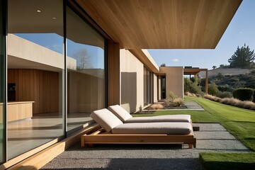Elegant Modern Patio with Lounge Chairs