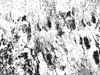 Abstract black and white grunge texture with organic shapes and streaks isolated on transparent background silhouette