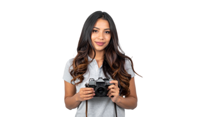 Capturing moments young woman photographer studio setting portrait professional environment close-up view photography concept