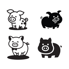 Piggy piglet pig swine animal farm livestock pork mammal cute cartoon vector illustration