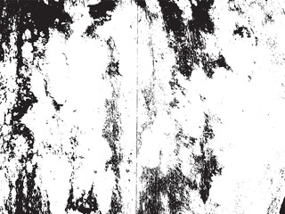 Abstract black and white grunge texture with jagged edges and splatters isolated on transparent background silhouette