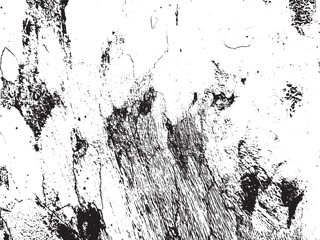 Abstract grunge texture with rough streaks and scattered dots isolated on transparent background silhouette