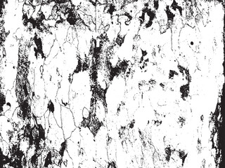 Grungy textured surface with cracked and peeling paint silhouette isolated on transparent background