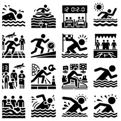 egypt icons set isolated