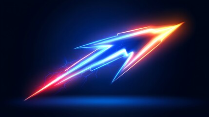 Glowing arrow streaks across dark background