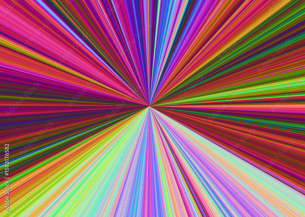 Leinwandbilder Vibrant abstract explosion of colorful light rays emanating from a central point in a dynamic perspective view