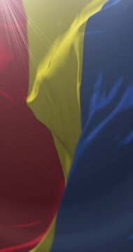 Ca&ntilde;ar Province Flag, Ecuador. Loop. 4K Vertical