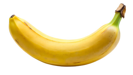 Photo of a ripe yellow banana isolated on a transparent background