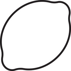 Lemon outline citrus fruit black line simple isolated vector transparency background minimal