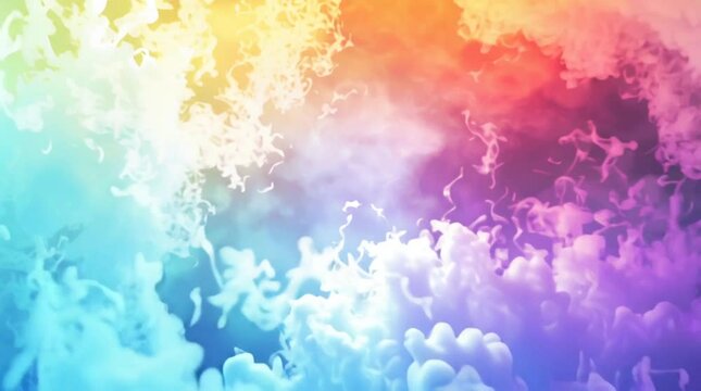 Celestial Rainbow: A mesmerizing display of vibrant, swirling colors evoking a sense of wonder, dreamlike clouds.