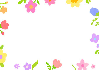 Cute flower frame graphic illustration