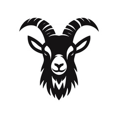Goat head simple black vector logo icon
