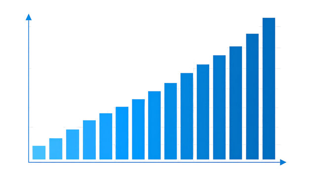 business graph chart, histogram showing economic growth