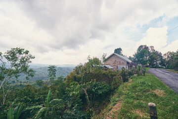 Fototapeta premium Serene Countryside View With a Cozy House and Lush Greenery