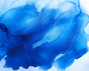 Abstract blue watercolor texture map of Europe with isolated white continent illustration