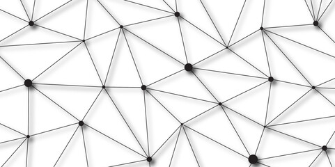 Obraz premium black network. futuristic connection technology background with dots and lines for desktop. Structure molecule and communication. Template for science technology presentation, Vector illustration. 