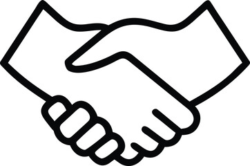 Fototapeta premium Simple Line Art Handshake Icon, Agreement, Partnership, Deal, Collaboration, Unity, Teamwork, Success, Business, Contract, Friendship Symbol, Graphic Design Element,...