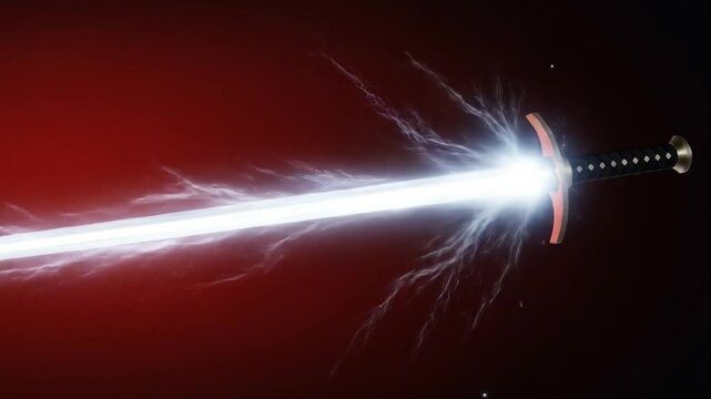Glowing energy sword, a fictional weapon, perfect for sci fi/fantasy themed designs, posters, gaming concepts, and futuristic digital illustrations.