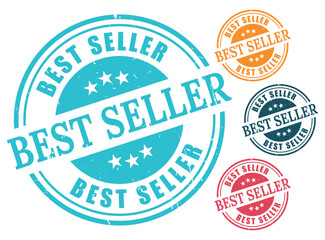 Best Seller Stamp Vector Set, Grunge Rubber Label Collection  