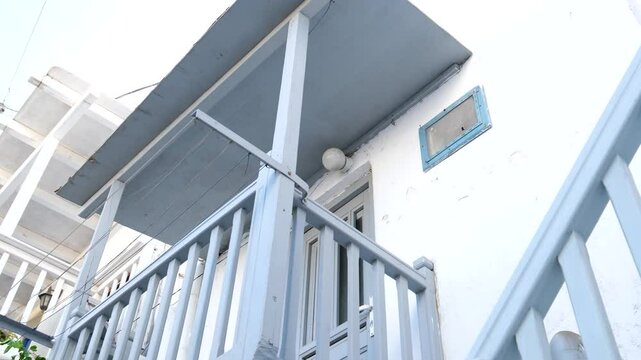 famous windmills of Mykonos island over seascape, Mykonos island, Greece. High quality 4k footage