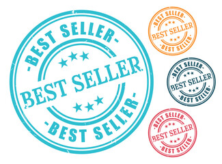 Best Seller Badge Pack, Grunge Style Top Rated Product Stamp Icons  