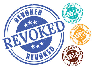 Revoked Stamp Vector Set, Grunge Style Cancellation Label Pack  