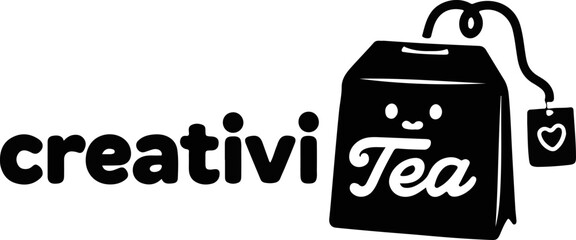 Obraz premium Creativi-Tea Logo – Creative Tea Brand with Stylized Tea Bag Design