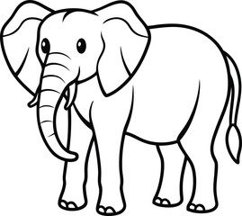 Charming Elephant Cartoon Outline for Creative Projects