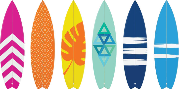 Colorful surfboard collection features creative and vibrant summer designs