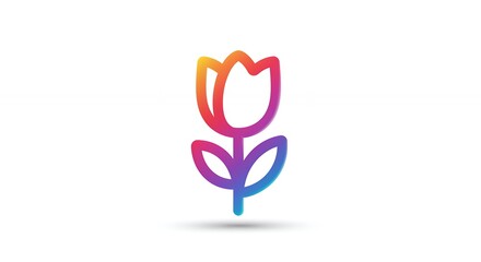 Obraz premium Colorful gradient tulip illustration