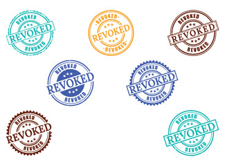Diverse Revoked Grunge Rubber Stamp Collection, Official Cancellation Vector Set