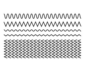 set of abstract zigzag lines. zig zag wavy lines