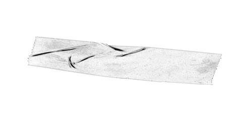 Transparent sticky tape with subtle wrinkles and thread lines isolated on transparent background...