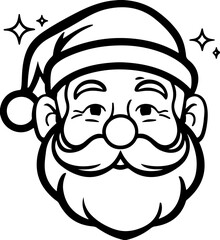 Classic Santa Claus Illustration with Red Suit and White Beard – Christmas Holiday Icon

