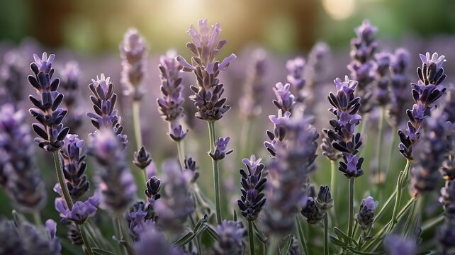 Lavender flower field blooming in Provence France during summer with vibrant purple blossoms and natural beauty