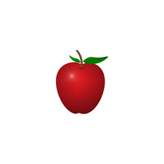 red apple icon 3d mock up flat design with white background simple creative concept web icon eps 10