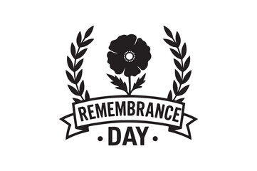 Obraz premium Remembrance wreath silhouette vector art illustration on white background