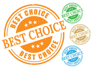 Best Choice Stamp Vector Set, Grunge Style Quality Product Label Pack  