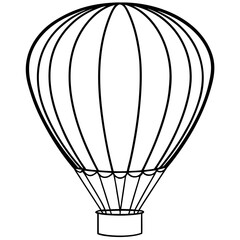 Obraz premium Simple line art drawing of a hot air balloon with a basket isolated on white background