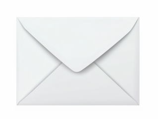 White envelope with clean design suitable for various correspondence needs, isolated on transparent background