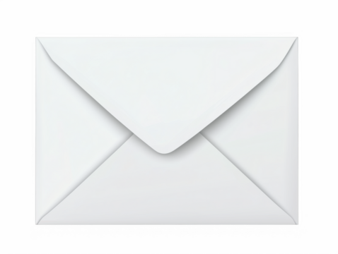 White envelope with clean design suitable for various correspondence needs, isolated on transparent background