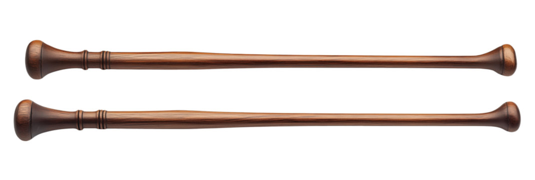 Elegant wooden dowels for crafting and home decor projects, isolated on transparent background