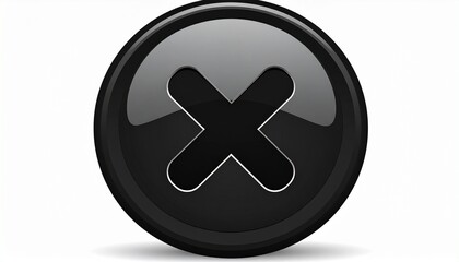 Fototapeta premium Cancel in Style: Sleek “X” Button with Gloss Finish