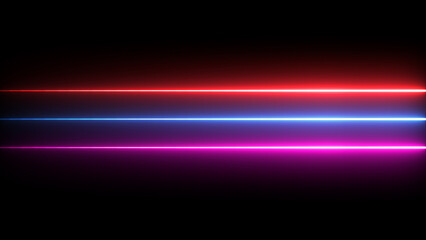 Glowing led light line beam collection. Horizontal neon line animation. 4k