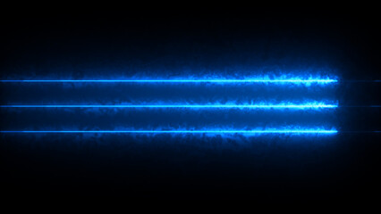 Neon energy glowing line on black background. Light and stripes moving fast over dark background. 3D Illustration