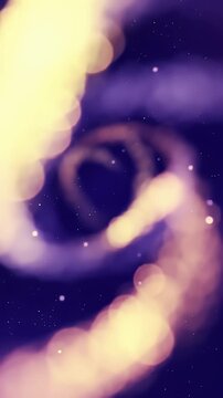 Dreamy Anime Motion Background of Yellow Purple Hues and Sparkles for Decorative Purposes and Manga Content with Vertical Aspect